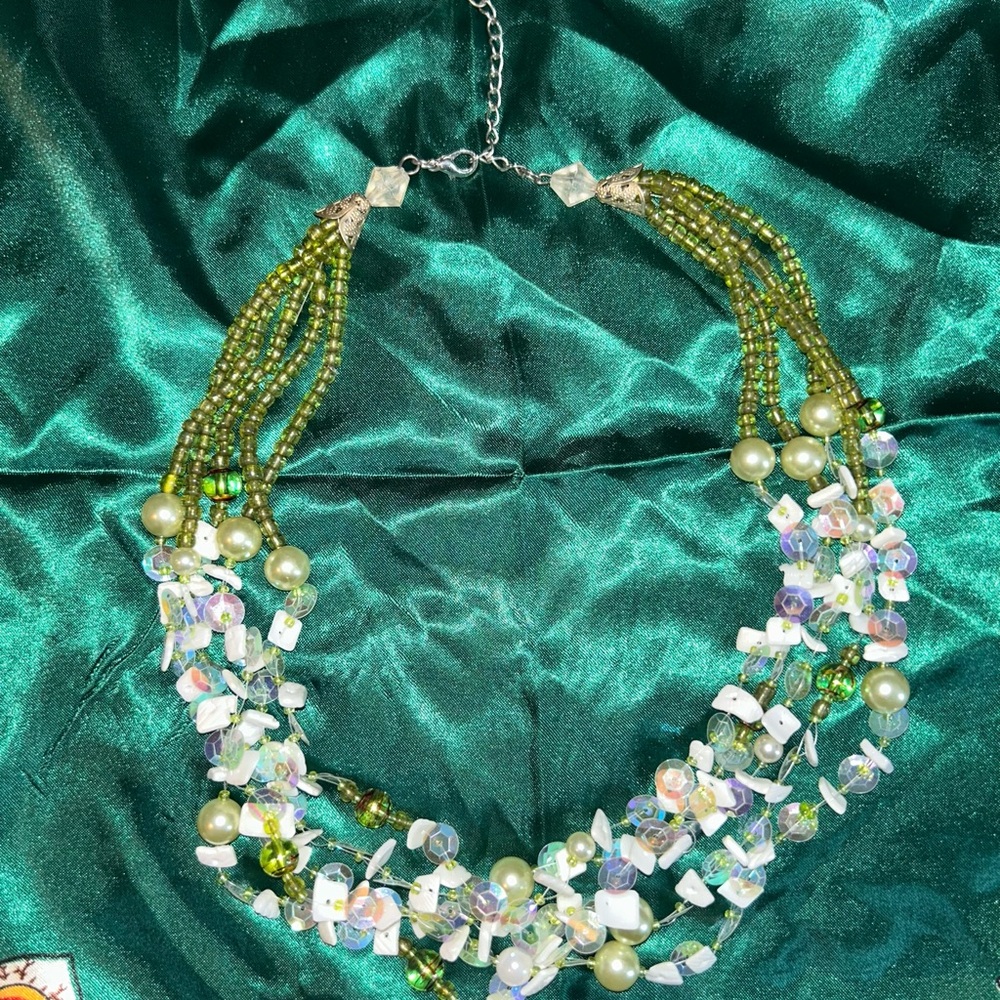 Y2K fairycore beaded four-strand necklace